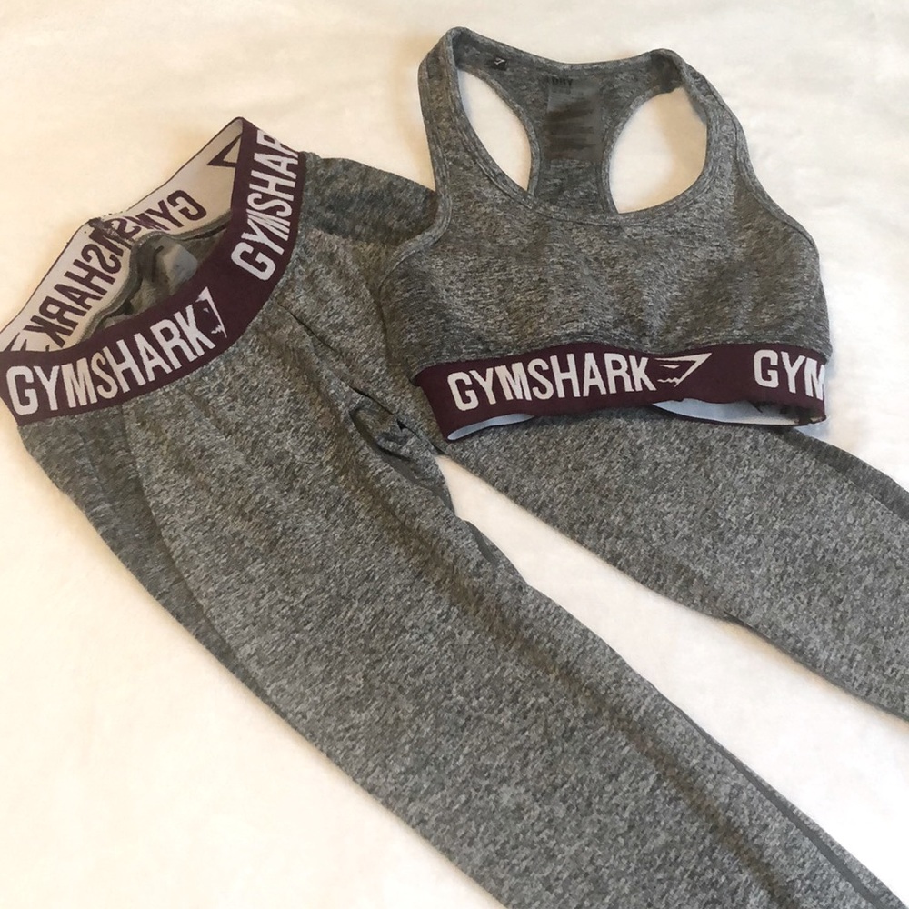 Gym shark leggings and sports bra